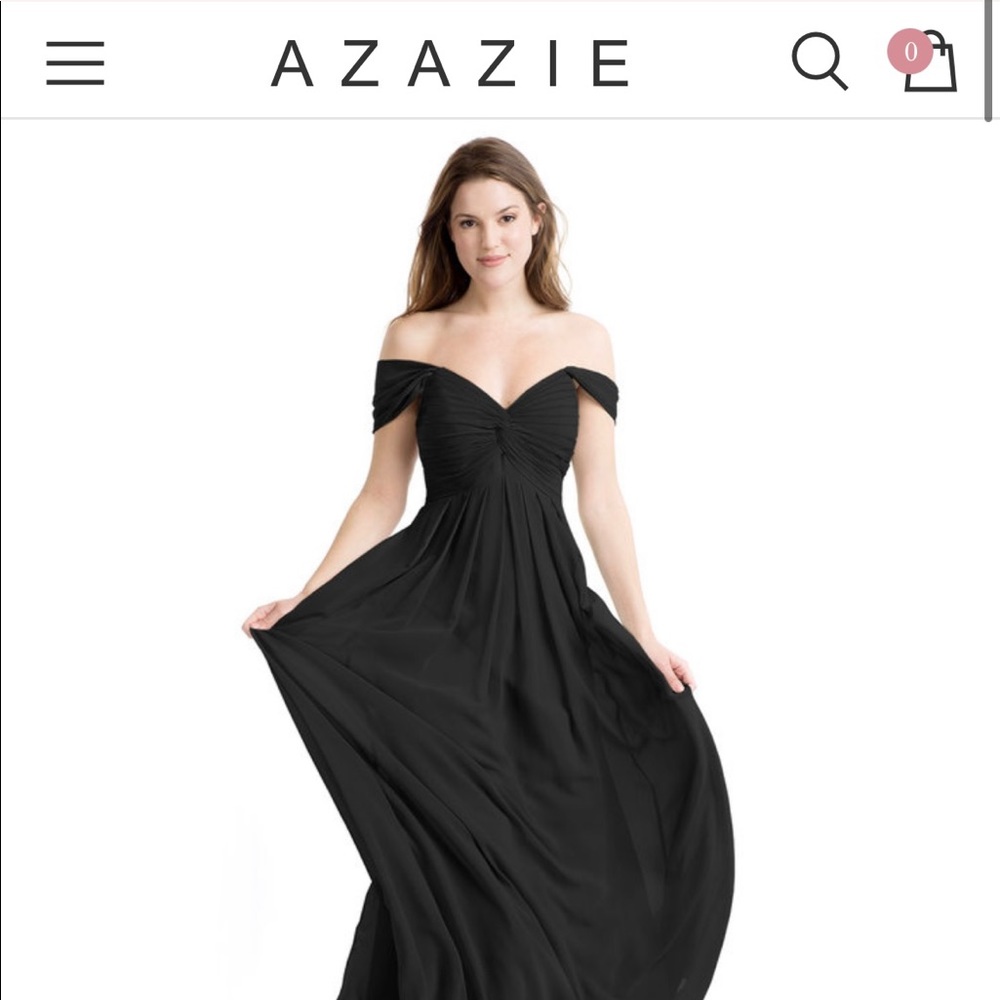 Azazie Black KAITLYNN bridesmaid dress size 12